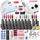 Manicure Set for Nail Extensions Gel Nail Polish Set Acrylic Kit Poly Nail Gel Set With UV LED Nail Lamp Gel Kits Nail Tools Set