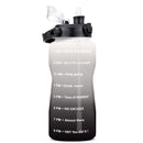 Quifit Gallon 2L Water Bottle with Straw 3.8 &amp; 2 Litre Large Capacity Tritan BPA Free Motivational Quote Time Marker 2000ml Jug