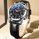 OLEVS Watch Multifunctional Sports Three Eyes Six Needles Chronograph Waterproof Luminous Men&