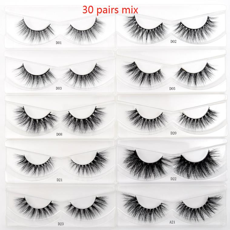 30/40/100/pairs Visofree Mink Eyelashes with Tray No Box Handmade Natural False Eyelashes Full Strip Lashes Reusable Long lashes