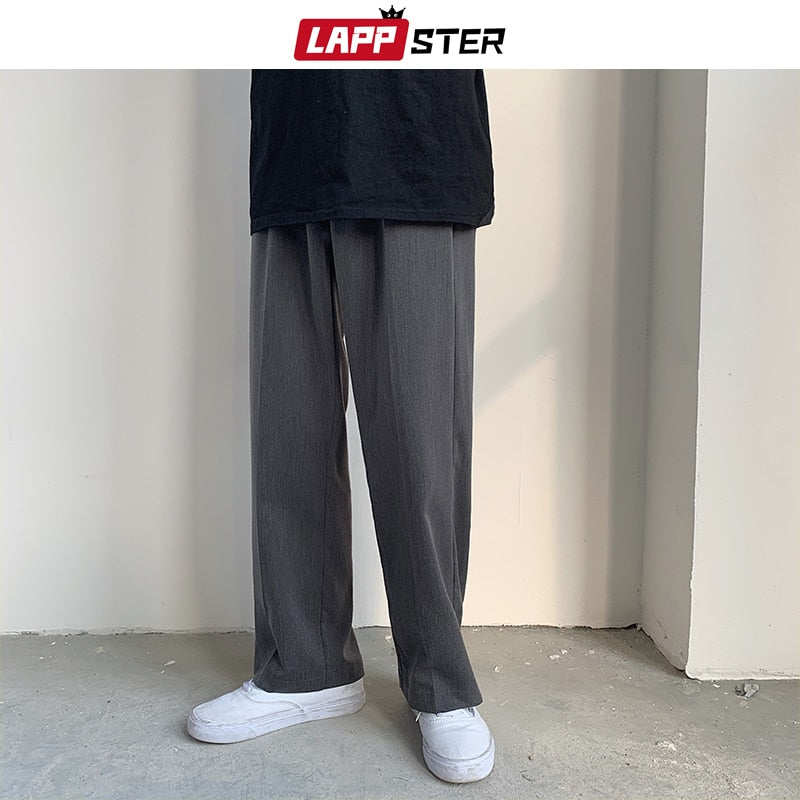 LAPPSTER Men Korean Fashions Harem Pants 2022 Overalls Mens Solid Black Joggers Pants Hip Hop Casual Loose Sweatpants Trousers