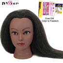 Cabeza de maniquí femenino con pelo para trenzar maniquí africano práctica cabeza de entrenamiento de peluquería cabeza de maniquí para cosmetología