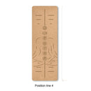 Naturkork-TPE-Yogamatte für Fitness-Sportmatten, Pilates-Übungen, rutschfeste Yogamatte mit Positions-Körperlinien-Trainingspad 183 * 61