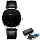 Mens Watches CRRJU Full Steel Casual Waterproof Watch for Man Leather Quartz Watch Men's Dress Calendar Watch Relogio Masculino