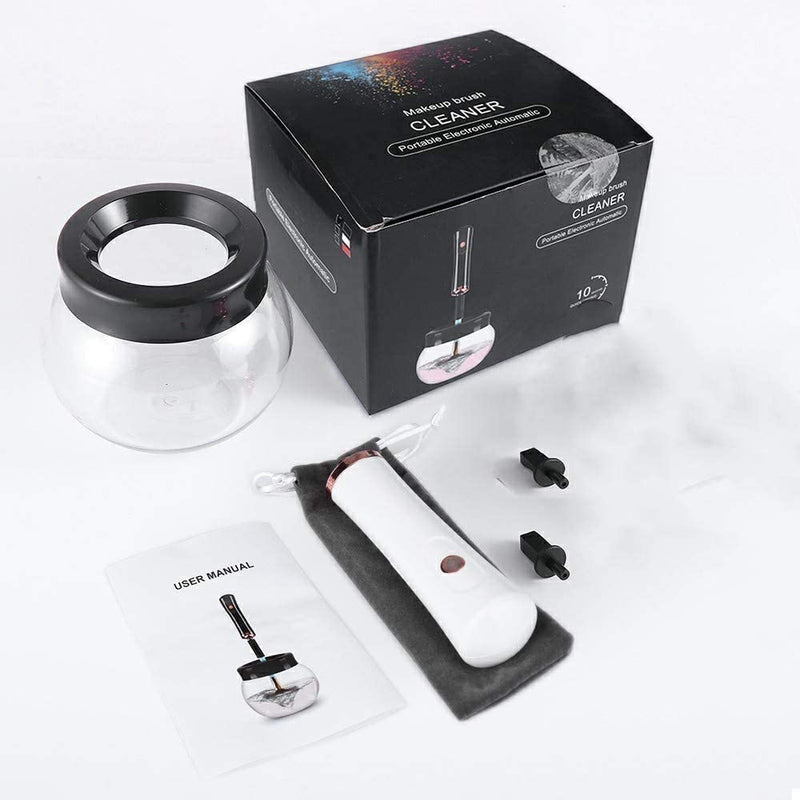 Makeup Brush Cleaner Dryer, Automatic Brush Spinner with 8 Size Rubber Collars, Wash and Dry in Seconds,Brush Cleaning Machine