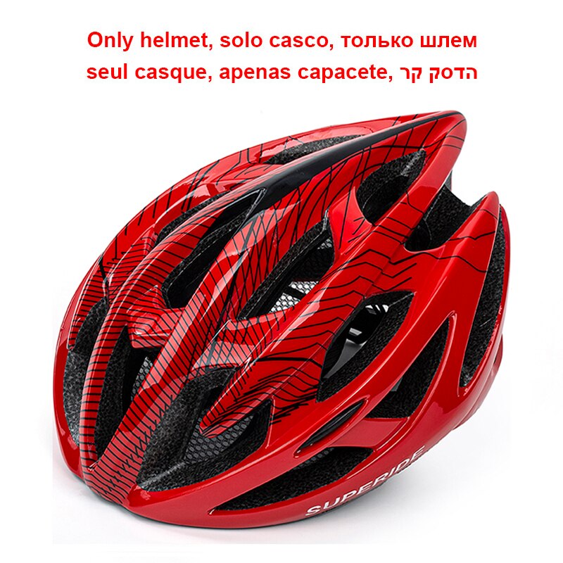 SUPERIDE Outdoor Road Bike Mountain Bike Helmet with Rearlight Ultralight DH MTB Bicycle Helmet Sports Riding Cycling Helmet