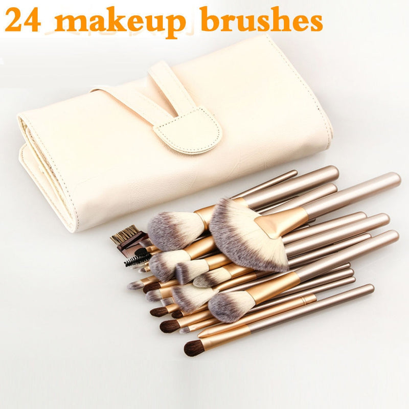 Kaizm 24Pcs Makeup Brushes Sets Beauty Tools Cosmetics Blending EyeShadow Lip Powder Foundation Make-up Brush Tool Kit With Bags