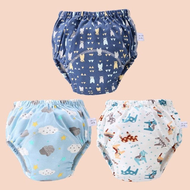 Baby Reusable Diapers Panties Potty Training Pants For Children Ecological Cloth Diaper Washable Toilet Toddler Kid Cotton Nappy