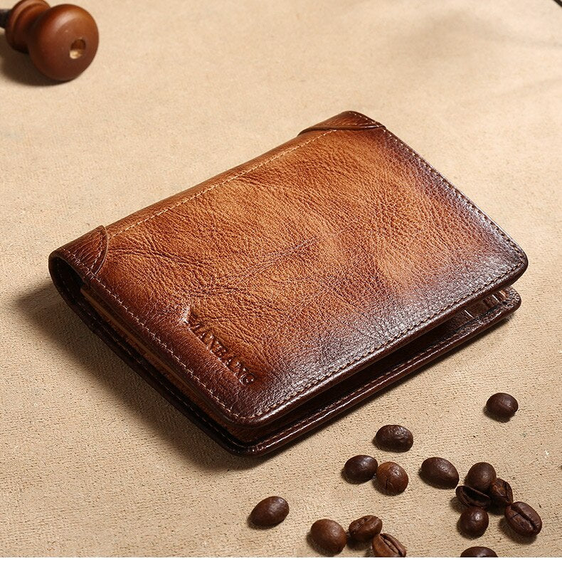 ManBang High Quality Classic Style Wallet  Leather Men Wallets Short Male Purse Card Holder Wallet Men Prevent RFID Hot wallets