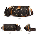 FOXER Women 3 in 1 Set Luxury Signature Printing Crossbody Bag with Coin Purse PVC Leather Monogram Bags Fashion Shoulder Bag