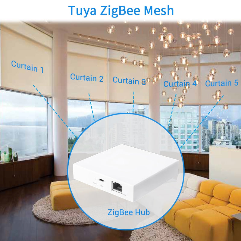 Tuya Smart Life ZigBee 3,0 interruptor de persianas de cortina y mando a distancia para persiana enrollable Google Home Alexa Control de voz automatización MQTT