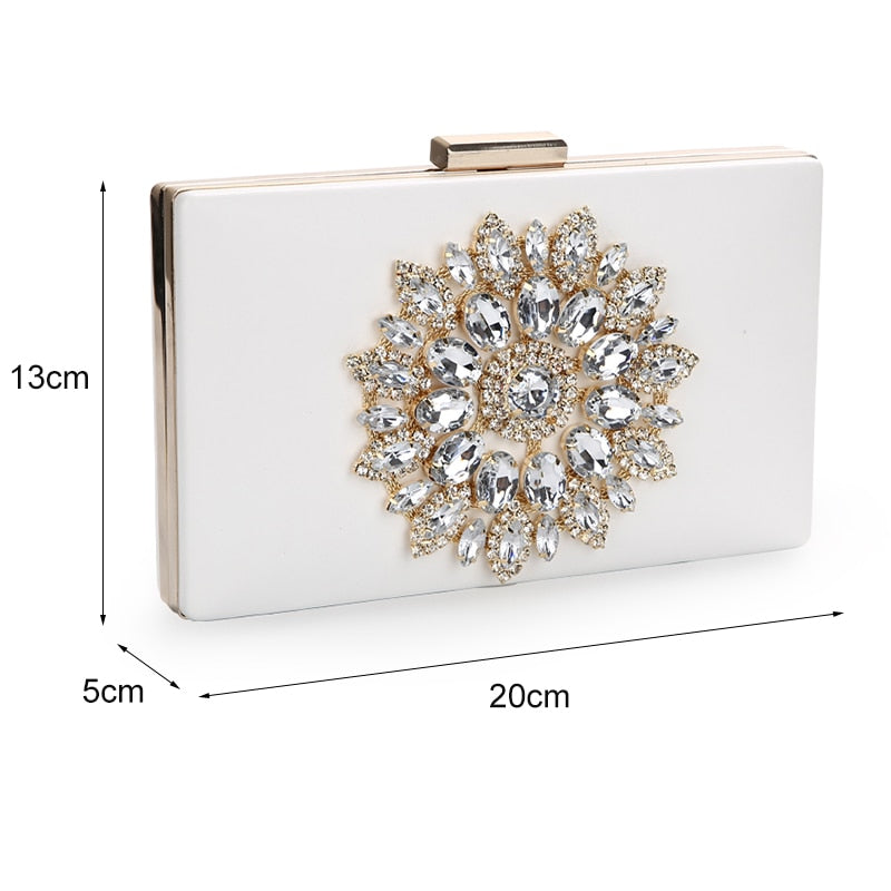 Weiße Frauen Handtasche Hochzeit Clutch Geldbörse Braut Abend Kristall Sommer Taschen für Frauen 2020 Luxus Kleine Umhängetaschen ZD1333