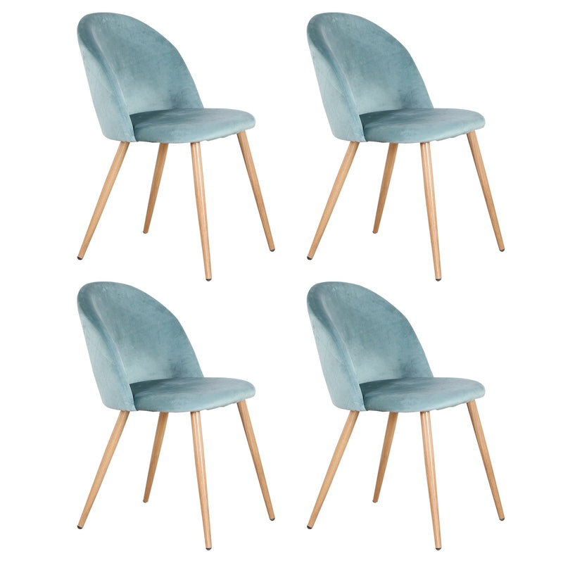 A Set Of 4 Dining Chairs With Soft Velvet And Metal Feet Suitable for Kitchen Dining Room Living Room Lounge(Pink/Green/Blue))