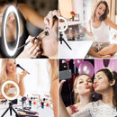 10" LED Ringlicht 26cm Fotografie Beleuchtung Dimmbare Selfie RGB Lampe mit Stativ für Make-up Youtube Tiktok Handy Kamera Video