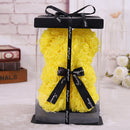 25*16 Cm Diy Teddy Rose Bear with Box Artificial PE Flower Valentine&