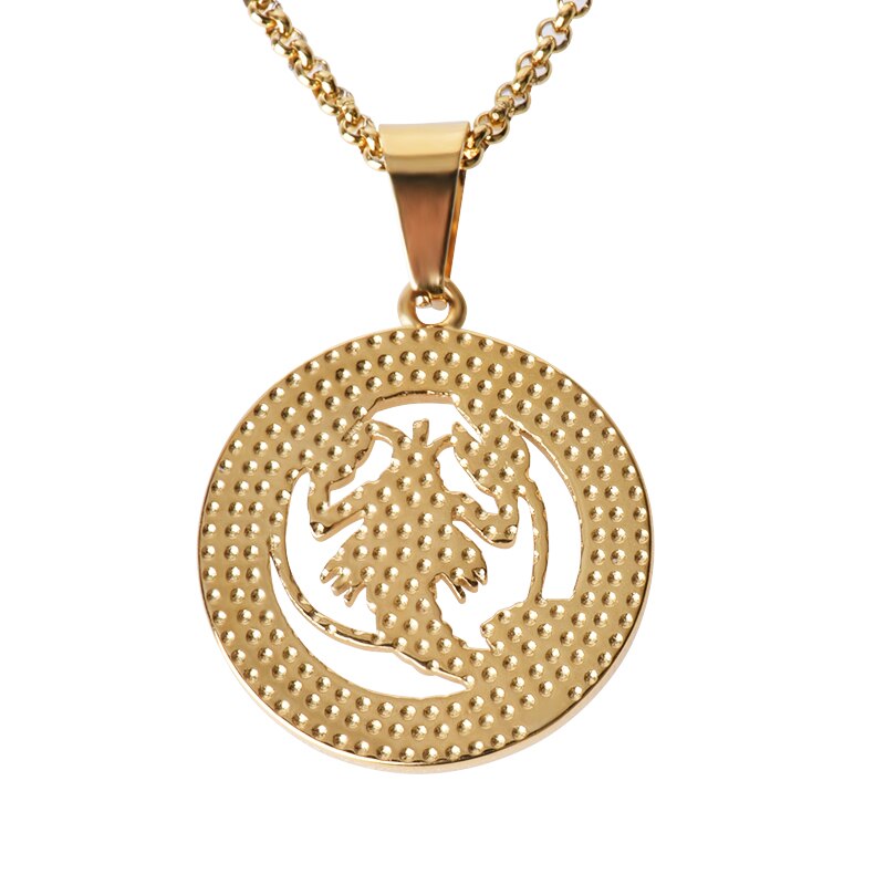 Jeroot Großhandel Edelstahl 12 Horoskop Anhänger Sternzeichen Schmuck 12 Konstellationen Halskette