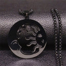 Witchcraft Moon and Sun Stainless Steel Necklaces Pendants Women Silver Color Necklaces Jewelry colgantes mujer moda N611S03