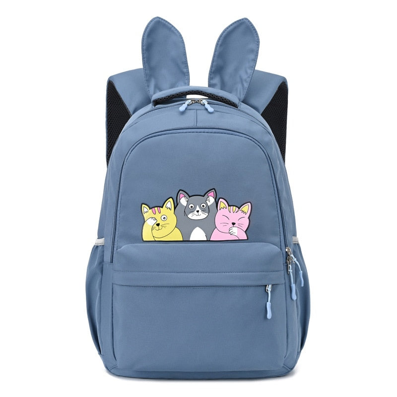 Fengdong, mochilas escolares para niñas adolescentes, mochilas escolares para niños, mochila escolar de lona con estampado de animales bonitos, mochila para niños y gatos