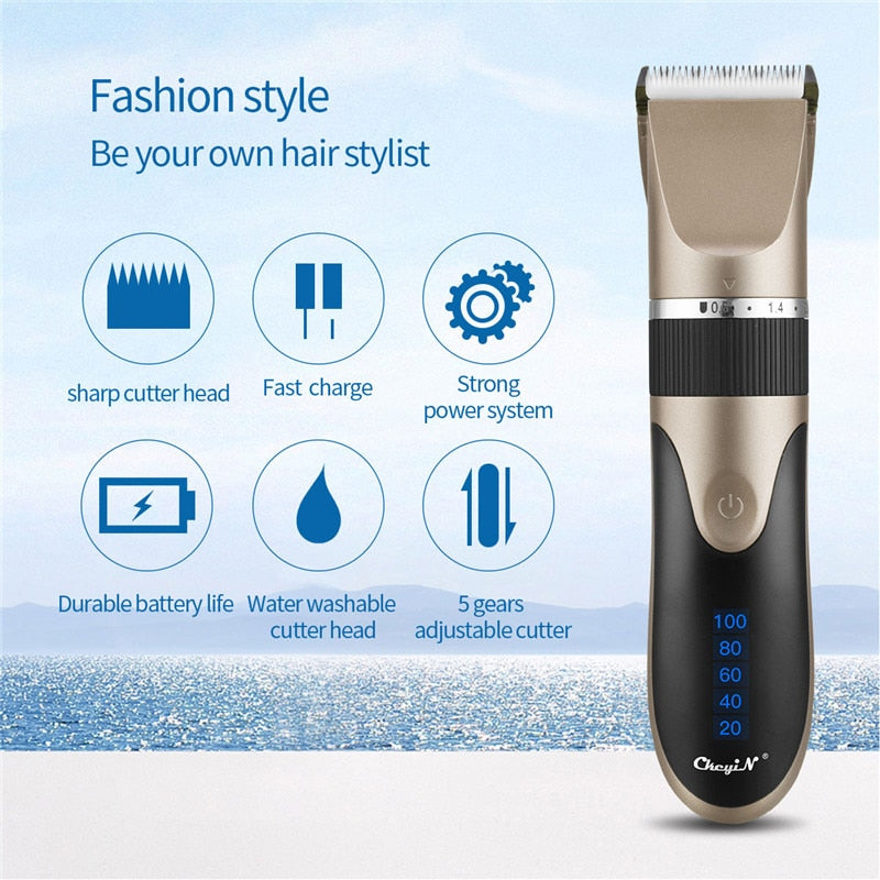 Cortadora de pelo profesional, cortadora de pelo recargable por Usb Digital para hombres, cortadora de pelo, cuchilla de cerámica, cortadora de pelo, máquina de peluquero