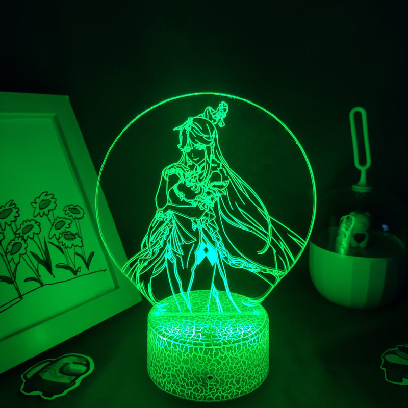Genshin Impact Game Figure Barbatos Bedroom Decorative Lamp Color Changeable LED Night Lights Birthday Gift Friend Gaming Room