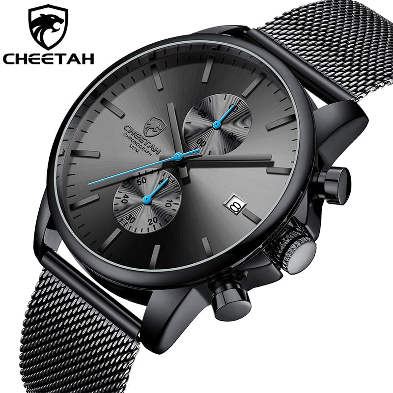 Neue CHEETAH Herrenuhren Top Luxusmarke Mode Sport Quarzuhr Herren Edelstahl Chronograph Uhr Relogio Masculino