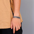 Fongten Vintage Punk Charms pulsera de cadena de eslabones de acero inoxidable calavera serpiente vikingo delicado brazalete hombres joyería