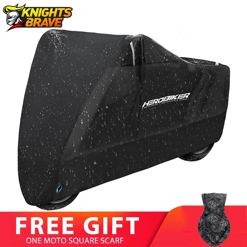 HEROBIKER Motorcycle Cover Outdoor Uv Protector Scooter Cover Bike Waterproof Dustproof Moto Rain Cover Indoor Lock-holes Design