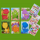 9pcs/set Stickers DIY Cute Stickers Children Puzzle Games Make-a-Face Princess Animal Dinosaur Assemble Toys for Girls Training
