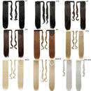 S-noilite Synthetic Women Drawstring Long Straight Hair Extensions Piece clip in Wrap Around Ponytail Multi-Colors Real Natural