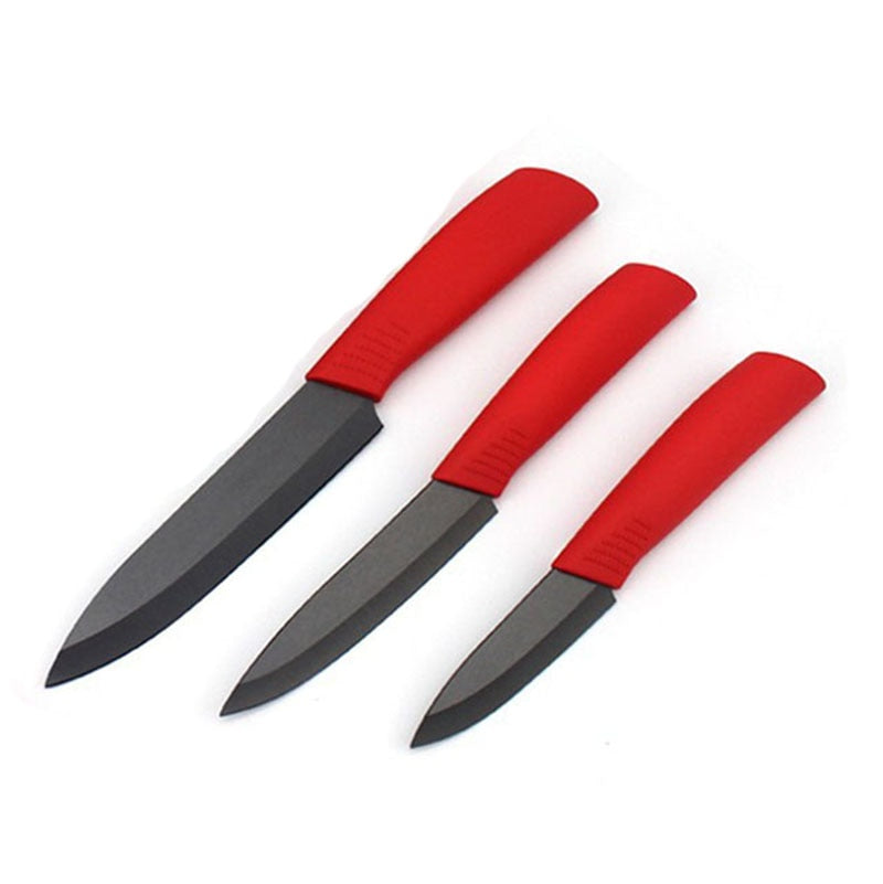 3 pcs Kitchen Ceramic Knives 3 4 5 inch sharp Black Blade Knives Set Peeler Zirconia Fruit Chef Knife Cooking Tool