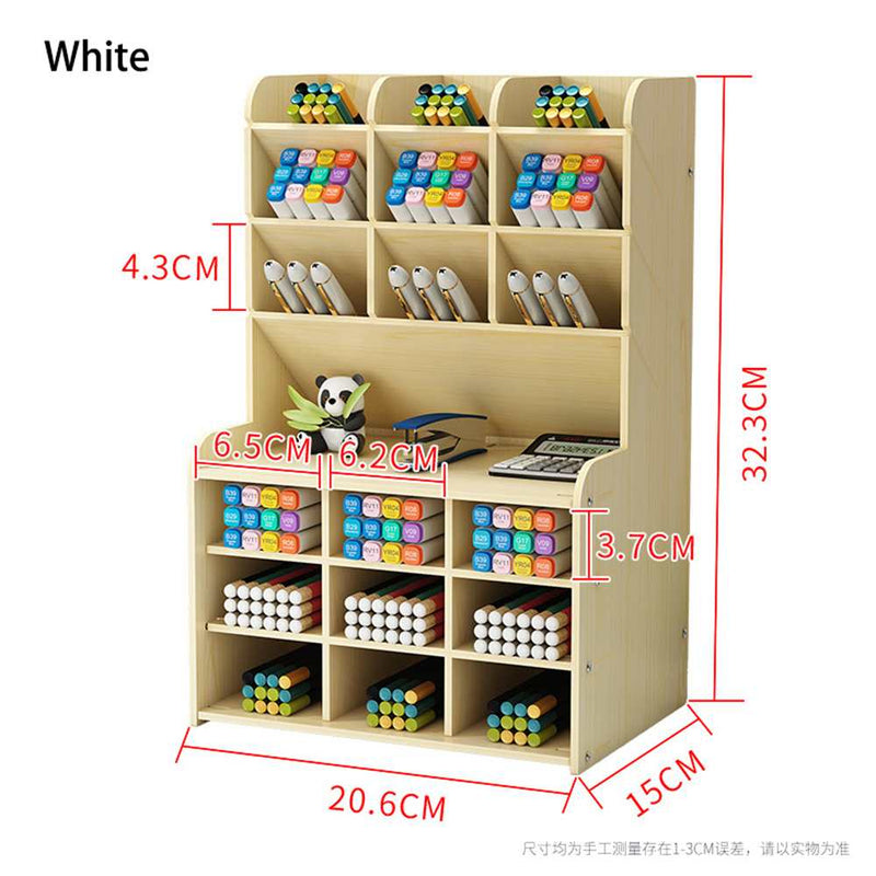 2021 Creative Multi-function Wooden Desktop Pen Holder Office School Stationery Storage Stand Case Desk Pen Pencil Organizer