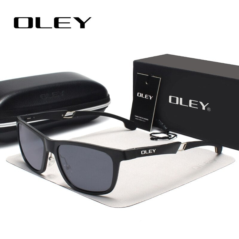 Gafas de sol OLEY de aluminio y magnesio para hombre, gafas de sol polarizadas con revestimiento de espejo, gafas de sol para hombre, accesorios para gafas para hombre Y7144