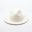 Women 100% Wool Felt Hats White Wide Brim Fedoras for Wedding Party Church Hats Pork Pie Fedora Hat Floppy Derby Triby Hats Base