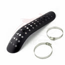 Schwarz / Chrom Motorrad Gebogene Auspuffrohr Hitzeschild Abdeckung Schutzfolie Universal für Honda Harley