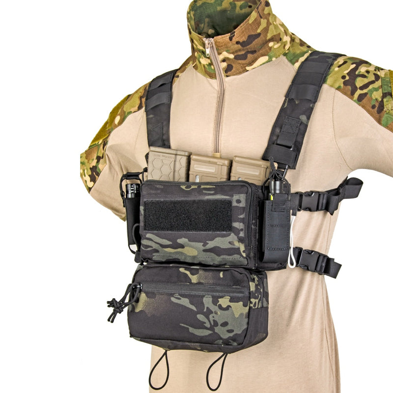 Tactical Micro Chest Rig Modular H Harness D3CR Paquete divertido SACK Pouch Chaleco de combate 5.56 Mag Airsoft