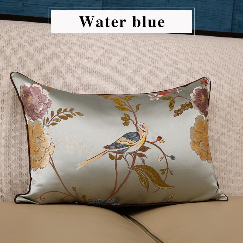 High precision embroidery jacquard pillow case mahogany sofa cushion pillowcase headboard large back pillow back cover customize