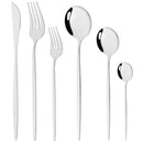 36Pcs/Set Red Gold Cutlery Set Stainless Steel Dinnerware Set Knife Fork Coffee Spoon Tableware Set Kitchen Dinner Tableware Set