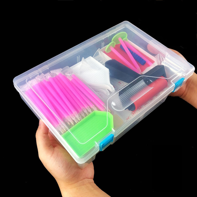 126/127/128pcs Diamond Painting Tools sets 5D Diamond Painting Accessories Kits Storage Box Roller Point Sticker Drill Pen Set