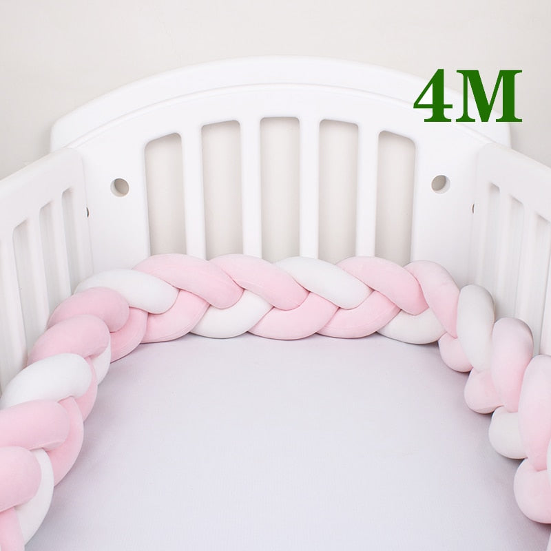 4M Baby Bed Bumper Protector Infant Cradle Pillow Cushion Braid Knot Bumper Crib Bumper Tour De Lit Bebe Tresse Room Decor