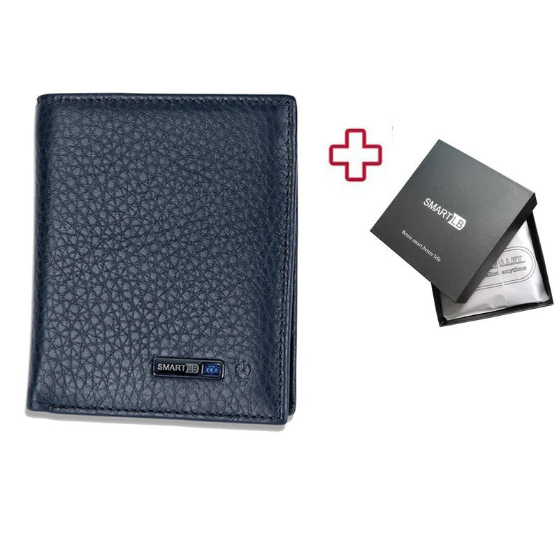 Smart Anti-lost Wallet Tracker  Genuine Leather Men wallets Soft Bluetooth-compatible Leather Purse Male Luxury Men&
