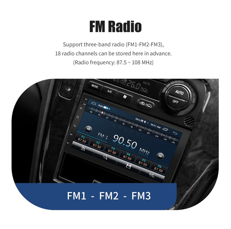 ESSGOO Car Radio 2 Din Android 10 Car Stereo Universal 7 pulgadas Autoradio RDS Reproductor Multimedia Navegación GPS Pantalla táctil 2G + 16G