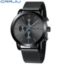 Men's Watch CRRJU Luxury Business Men Stainless Steel WristWatch Men's Military waterproof Date Quartz watches relogio masculino