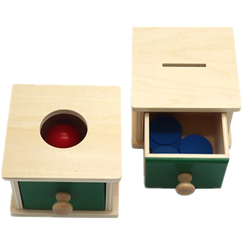 Montessori Kinder Spielzeug Baby Hölzerne Münzbox Ball Box Lernen Pädagogisches Vorschultraining Baby Early Learning Toy