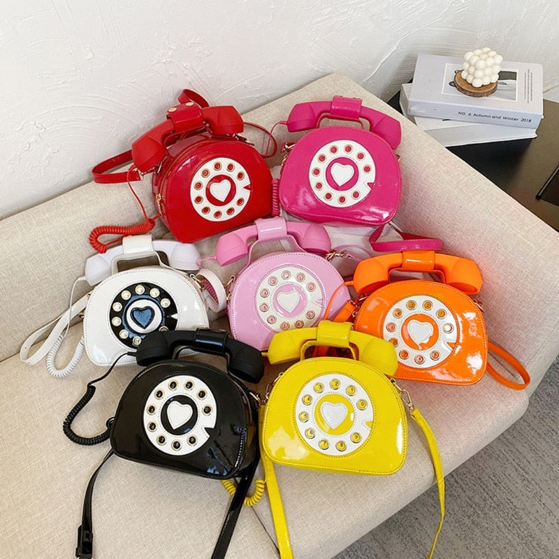 Stilvolle Frauen Telefon geformt Umhängetasche PU Leder Umhängetasche weibliche lässige Handtasche Einkaufsstraße Schule Schulranzen Tote Geldbörse