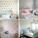 Gold Hearts Wall Stickers for Kids Room Bedroom Living room Home Decoration DIY Stickers Baby Girl Wall Decals Nursery Room