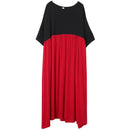 Oversized Dresses for Women Summer Oversized Cotton Long Dress Black Red Patchwork Dress Robe Femme 2022 New Arrival