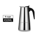 600ml Large Capacity Stainless Steel 304 Moka Pot Coffee Maker Stovetop Espresso Maker Mixpresso Coffee 2-12cup