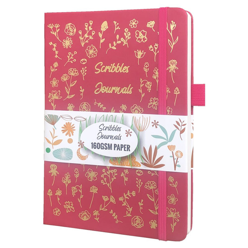 BUKE Dotted Journal Dot Grid Notebook Sketcbook - PU Leather, 160gsm Thick Paper, Inner Pocket, Elastic Closure, Pen Holder