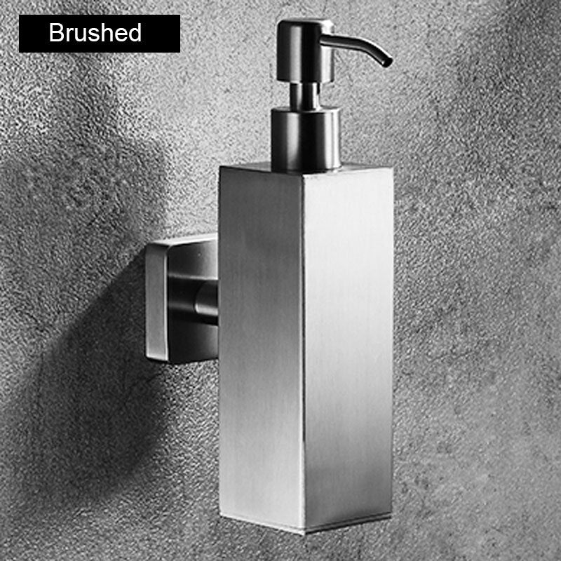 304 Stainless Steel Soap Dispenser Wall Mount, Manual Liquid Soap Dispenser Shampoo Dispenser for Kitchen and Bathroom