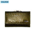 VICKAWEB Mini Women Purses Alligator Hasp Ladies Wallets Purse Woman Fashion Short Genuine Leather Wallet Women Small Wallet